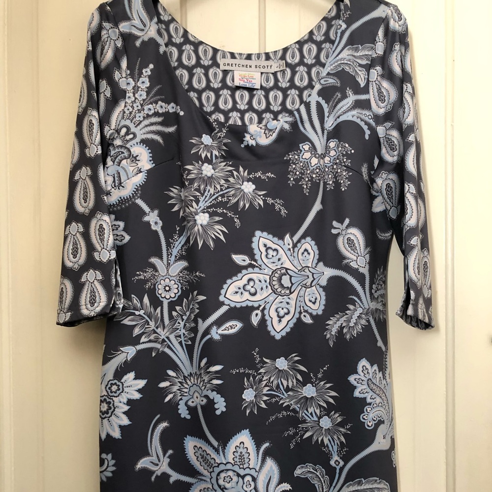 Gretchen Scott dress with grey and blue